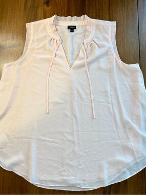 Torrid blush pink sleeveless tie-neck ruffle cami
